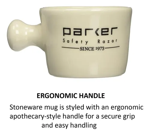Taza De Afeitar De Apotición De Stoneware Parker Deluxe: Con