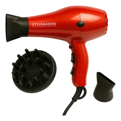 Secador de Pelo Stylemakers Advance Rojo 2200W Iónico Profesional con Difusor