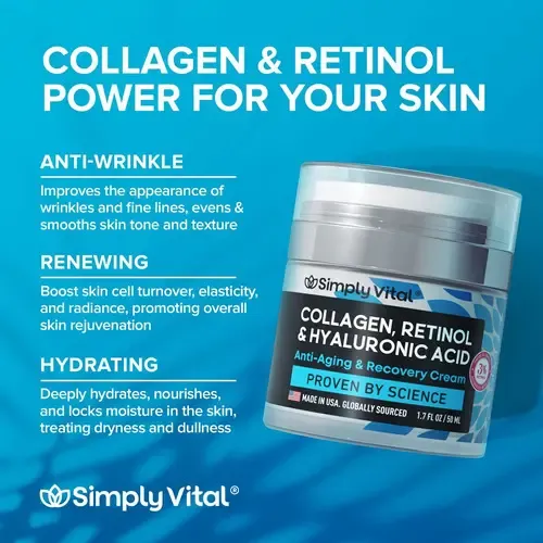 Crema Hidratante Facial De Colgeno Con Retinol Y Cido Hialur