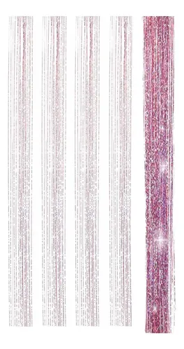 Kit Hebras Oropel Extensiones Cabello Mix Rosa Dorado Plata Color Mix Rosa Dorado Plateado