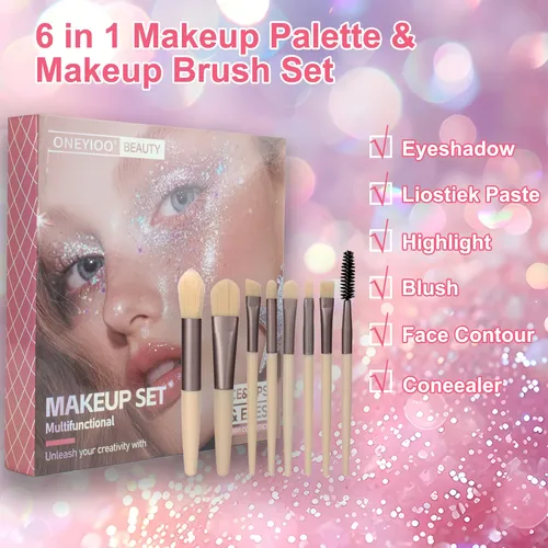 +set De Maquillaje Integrado Con Paleta De Sombras Y Brocha/