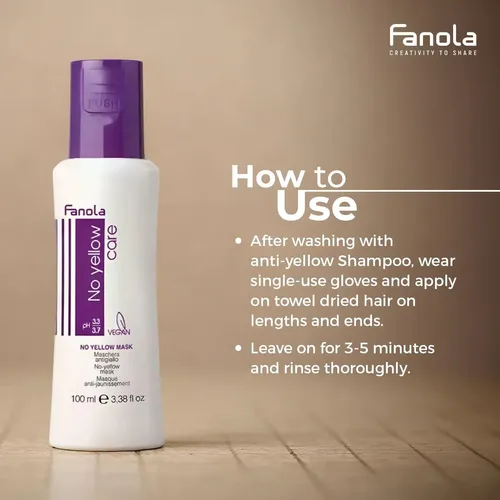 Mascarilla Fanola No Yellow 3.38oz Con Pigmentos Violetas
