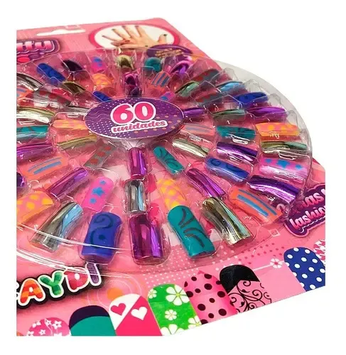 Set De Uñas 60 Piezas Divertidas Colores Y Diseños Surtidos