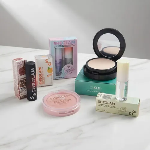 Set Maquillaje Completo Polvo Compacto Labial Rubor