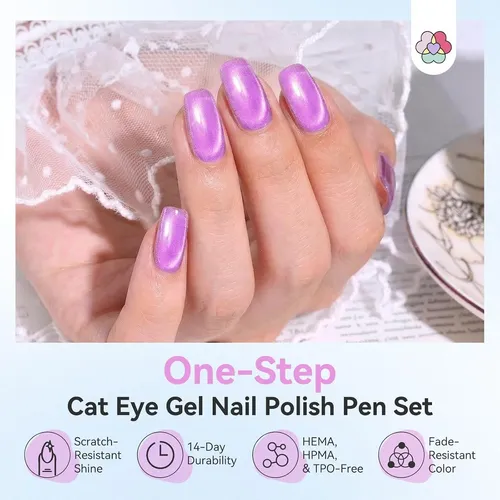 Saviland Gel Cat-eye 6 Colores En Pluma 4 Ml