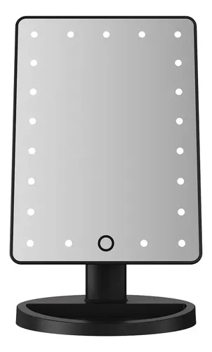Espejo De Mesa Con Luz Led Negro On Your Face