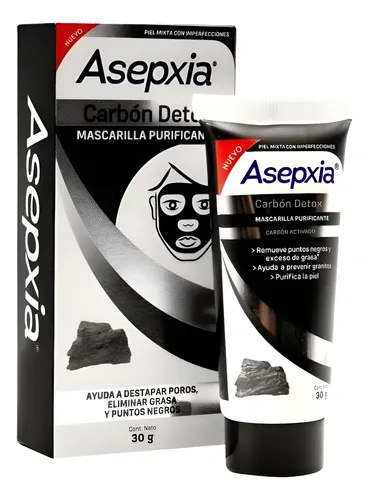 Asepxia Mascarilla Peel Off Carbón Detox 30g