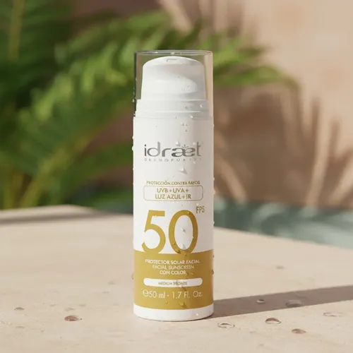 Protector Solar Facial Con Color Fps 50 Medium Bronze Idraet