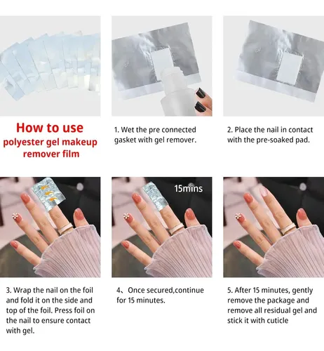 50 Piezas Removedor De Esmalte De Uñas En Gel Fohola