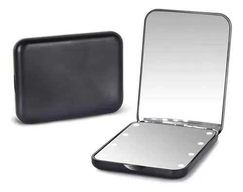 Espejo Plegable Portátil Kintion Rectangular Aumento LED 1x/3x Maquillaje