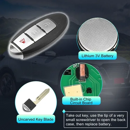 Jsjx 1 Control Remoto For Nissan Kicks 2018-2021 3 Button
