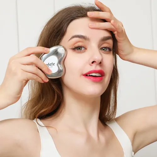Gua Sha Facial Metal Acero Inoxidable Para Spa Y Cuidado