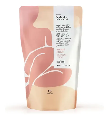 Repuesto De Crema Corporal Hidratante Y Nutritiva Natura Tododia Nuez Pecán Y Cacao X 400 Ml