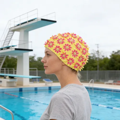 Gorro De Baño Floral Para Mujer – Vintage Flower Petal Swimm