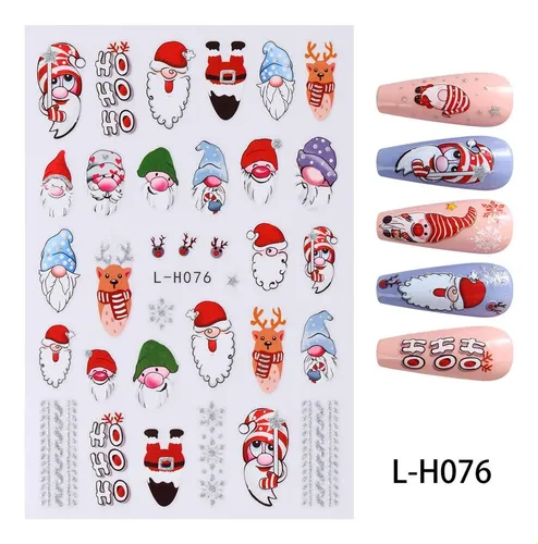 . Calcomanías De Uñas Autoadhesivas Para Navidad