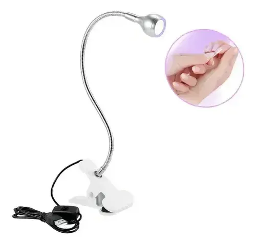 Lampara Led Uv Flexible Con Clip Y Usb Secado Esmalte Uñas