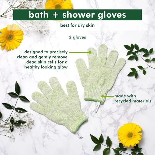 Guantes De Ducha Ecotools Exfoliantes Verde 1 Par