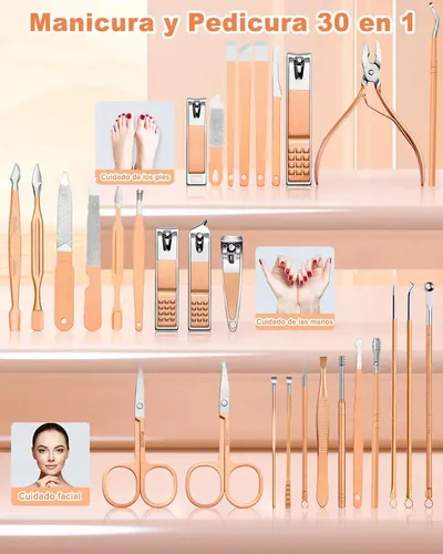 Set 30 Piezas Kit Manicure Y Pedicure Profesional Xx
