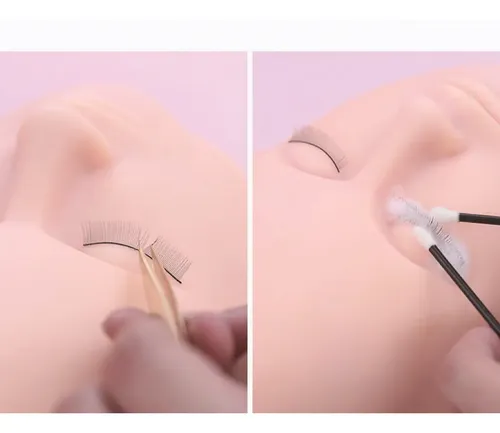 Cabeza Cara Maniquí Práctica Maquillaje Pestañas Silicona
