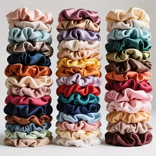 30 Coleteros Satinados, De Alta Elasticidad, Pelo De Color L