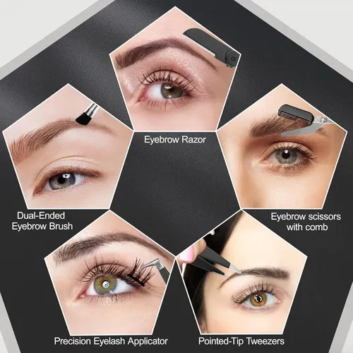 Kit Cejas 17 En 1 Profesional Con Tijera Y Pinceles