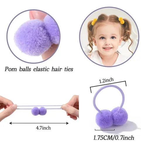Hair Accessories Choicbaby 40pcs Pom Ball Elastic Hair Ties