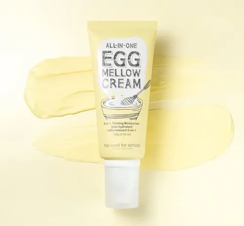 Crema Hidratante Antiedad Egg Mellow de Too Cool For School para Rostro y Cuello
