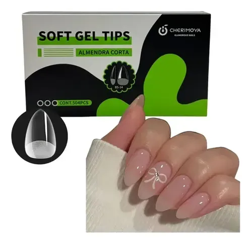 500 Tips Soft Gel Cherimoya Prelimados Fc Nails Insumos