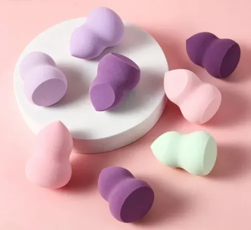 Set Morado Esponja De Maquillaje Suave Para Base Y Corrector