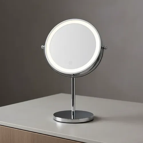 Espejo De Pie Iluminación Led Aumento 10x 1x Reversible 360