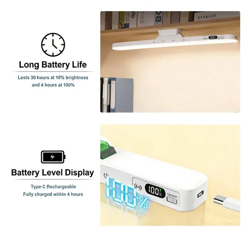 1 Pack Dimmable Mirror Lights,2500mah Rechargeable Under