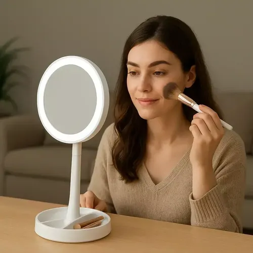 Espejo Con Luz Usb Portátil Para Maquillaje