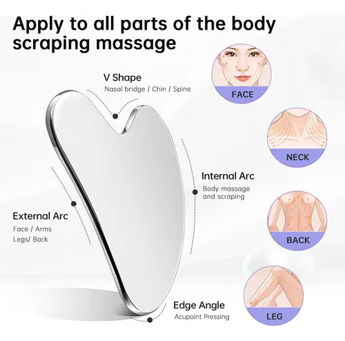 Rodillo Facial Y Gua Sha De Acero Inoxidable 304