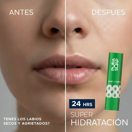 Bálsamo Labial Hidratante Pura Soap Aloe Vera