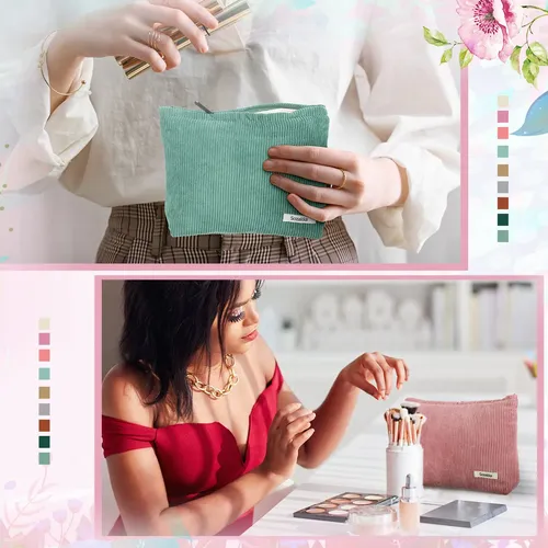 Bolsa De Maquillaje Hillban Corduroy 12 Piezas 26 X 18 Cm Pa
