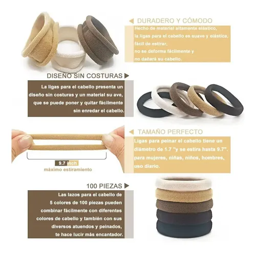 Aaa 100 Unidades De Faixas Elásticas De Cabelo Para