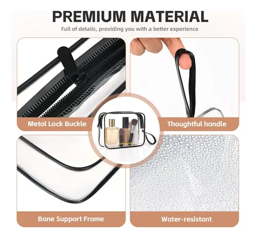 Bolsa De Maquillaje Icaramsy Clear, Paquete De 2 Bolsas De A