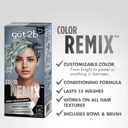 Tinte De Pelo Got2b Color Remix Semipermanente 100 Silver Er