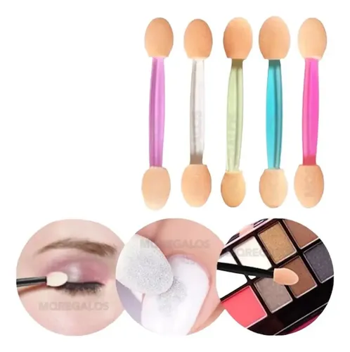 10 Aplicador De Sombras Para Ojos Y Uñas Doble Punta Make Up