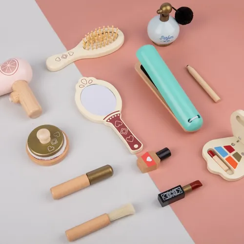 Set Maquillaje Madera Acabado Suave Kit Belleza Madera