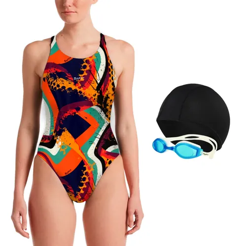 Combo Malla Natacion Enteriza + Antiparra + Gorro Tela Resis