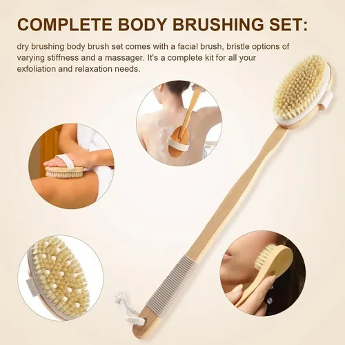 Set De 4 Cepillos Exfoliantes Para Cuerpo Y Circulación De P