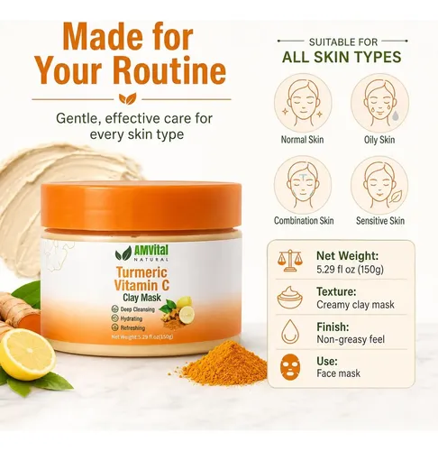 Vitamin C Clay Mask With Kaolin & Bentonite Clay, 5.29 Oz