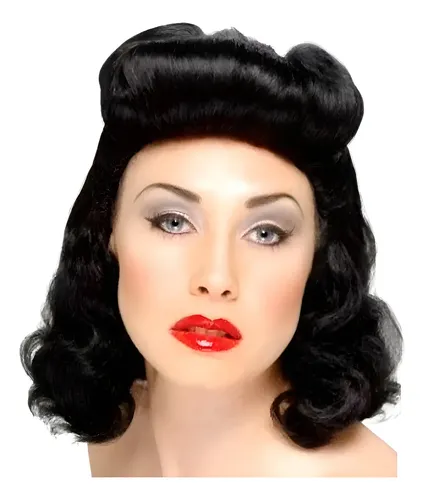 Peluca Pin Up Girl Decada Años 40 50 Cotillon