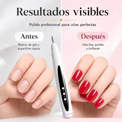 Pulidora De Uñas Eléctrica 2 En 1, Portátil, Con Lámpara Uv