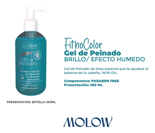 Gel De Peinado Fithocolor Efecto Húmedo X 250ml