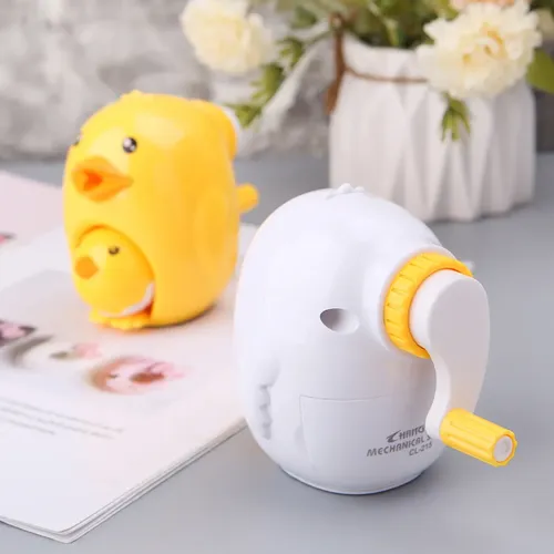 Sacapuntas Mecánico De Mano, Bonito Diseño Kawaii Chick  Amarillo