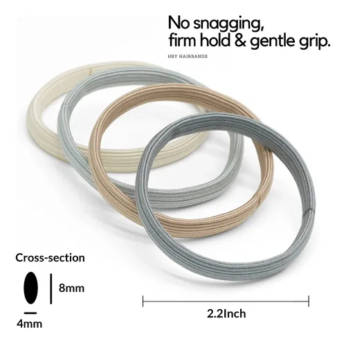 Gomas Para El Pelo Hby 12 Unidades Pelo Grueso 8mm Fijación
