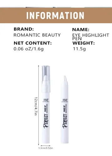 Lápiz Iluminador Maquillaje En Barra Blanco Romantic Beauty