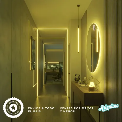 Espejo Led Pared Decorativo Redondo Luz Cálida Fría Rgb 80cm